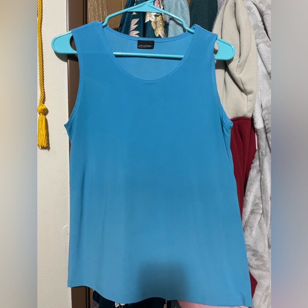 Blue Tank Top - Incapable of Wrinkles! Super Stretchy